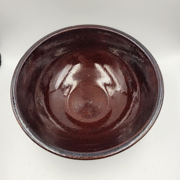 Studio Pottery Brown Glaze Made in the USA Dough Bowl - Picture 2 of 6